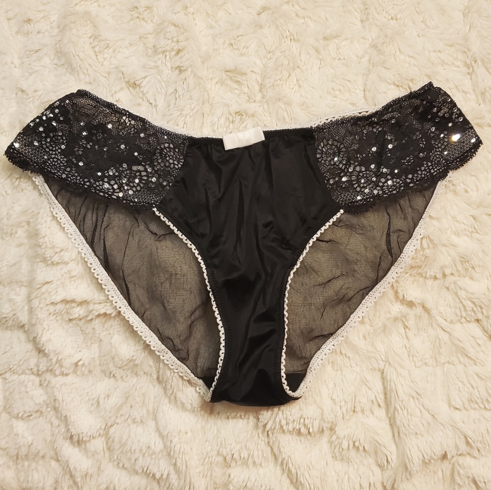 Victoria's Secret Sexy Little Things Satin Mesh and Rhinestone Panty